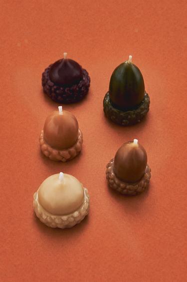 PUMPKIN SPICE ACORN SCENTED CANDLES (PACK OF 5) - Pumpkin by Zara