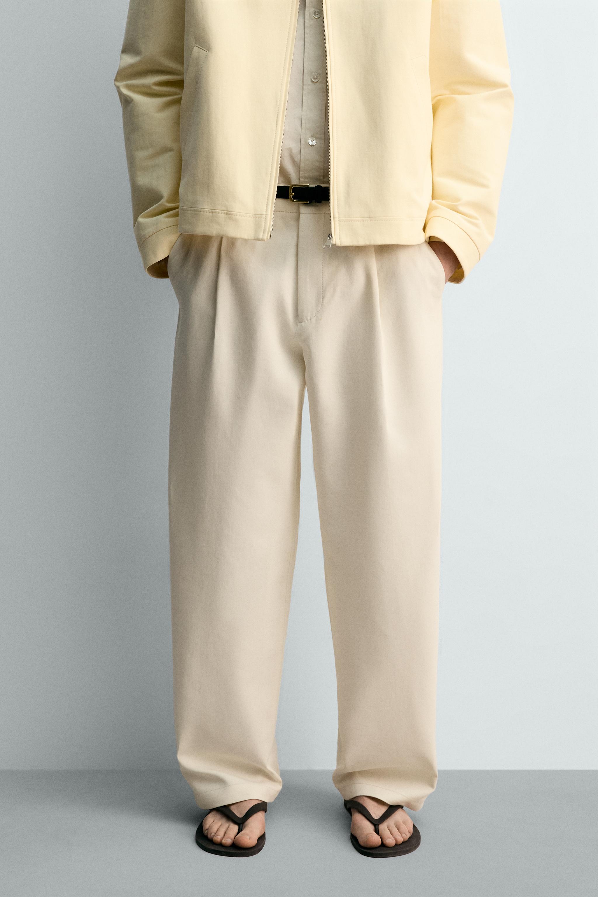 PANTALON STRAIGHT FIT À PLIS
