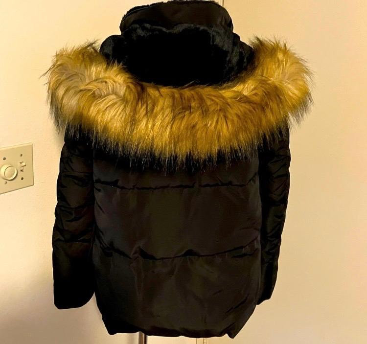 ZARA QUILTED LONG SLEEVES DOWN PUFFER JACKET WITH TEXTURED HOOD WARM WINTER SZ M - Image 4
