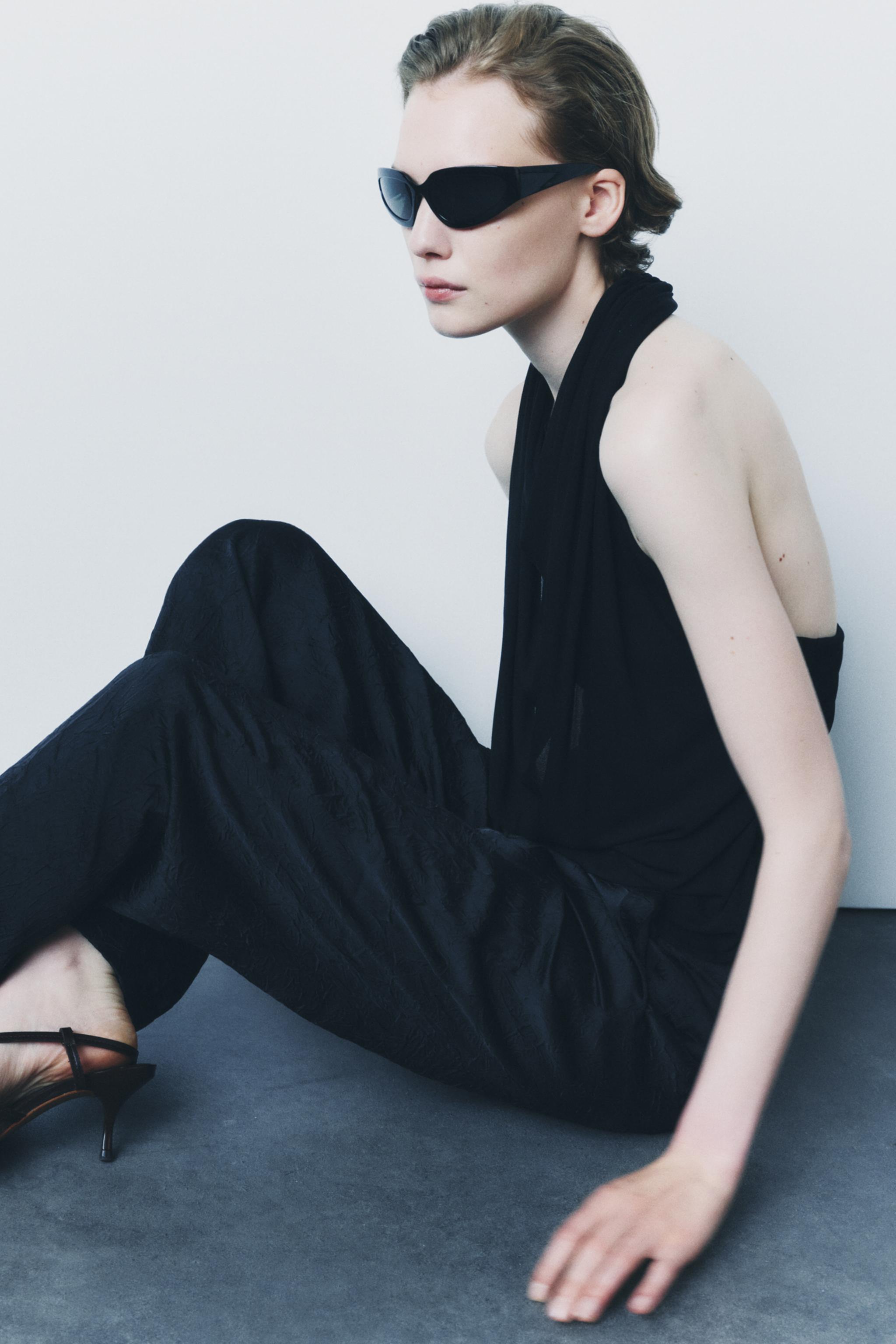 DRAPED TOP ZW COLLECTION - Black | ZARA United States
