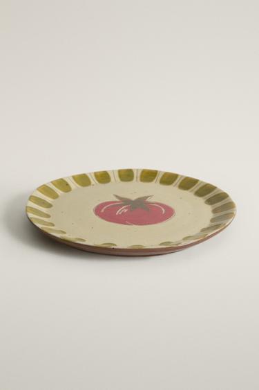 FRUIT EARTHENWARE DESSERT PLATE — Red 2