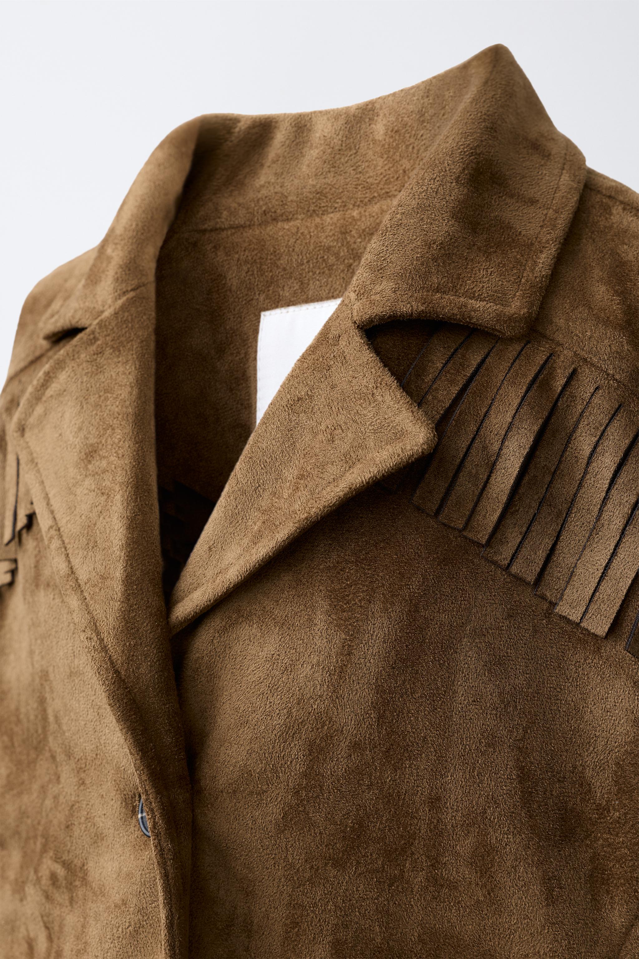 FAUX-SUEDE FRINGED COWBOY JACKET