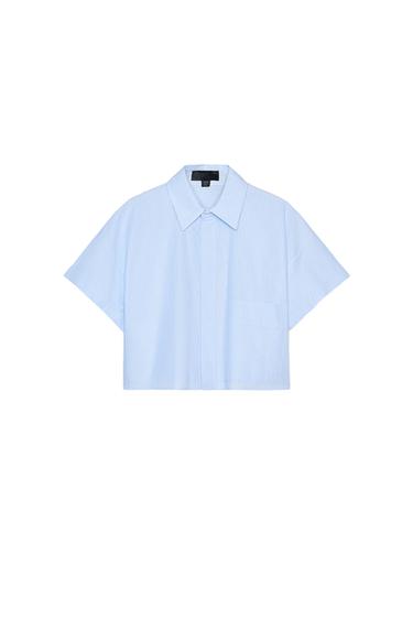 POPLIN CROP SHIRT