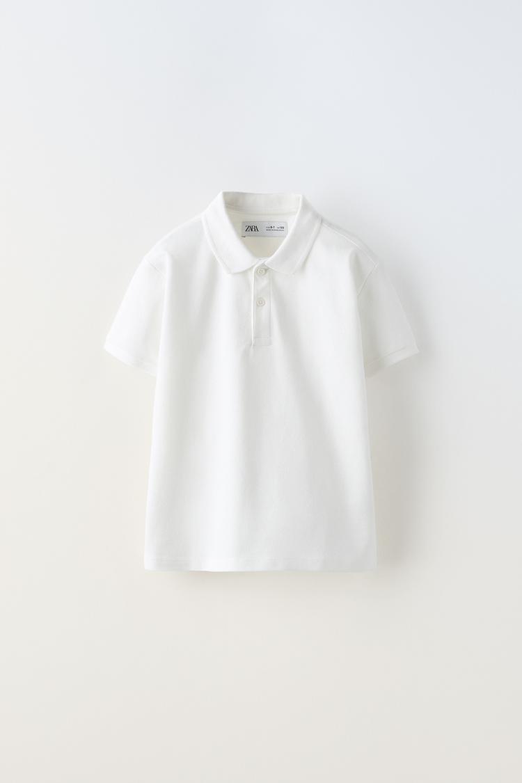 POLO BÁSICO LISO Blanco ZARA España