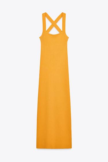 RIBBED KNIT MIDI DRESS - Orange by Zara - Image 3