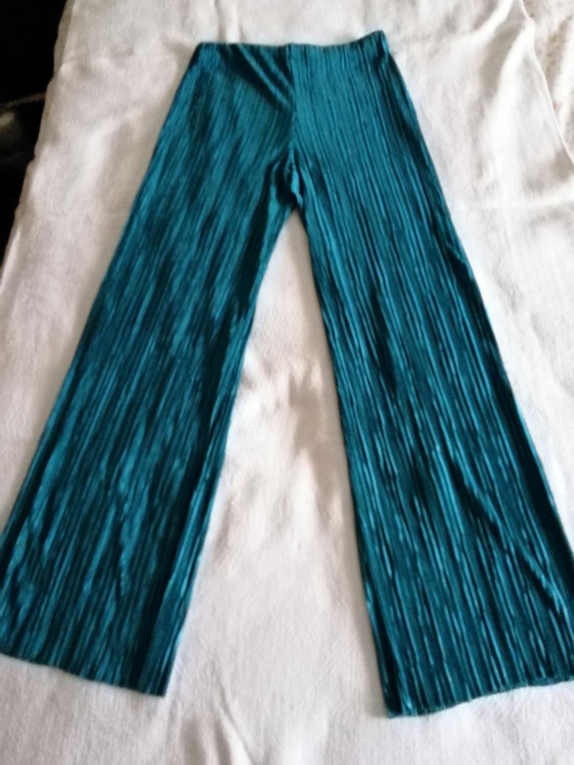 FINELY PLEATED PALAZZO TROUSERS