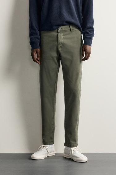SKINNY FIT CHINO PANTS — Green 2