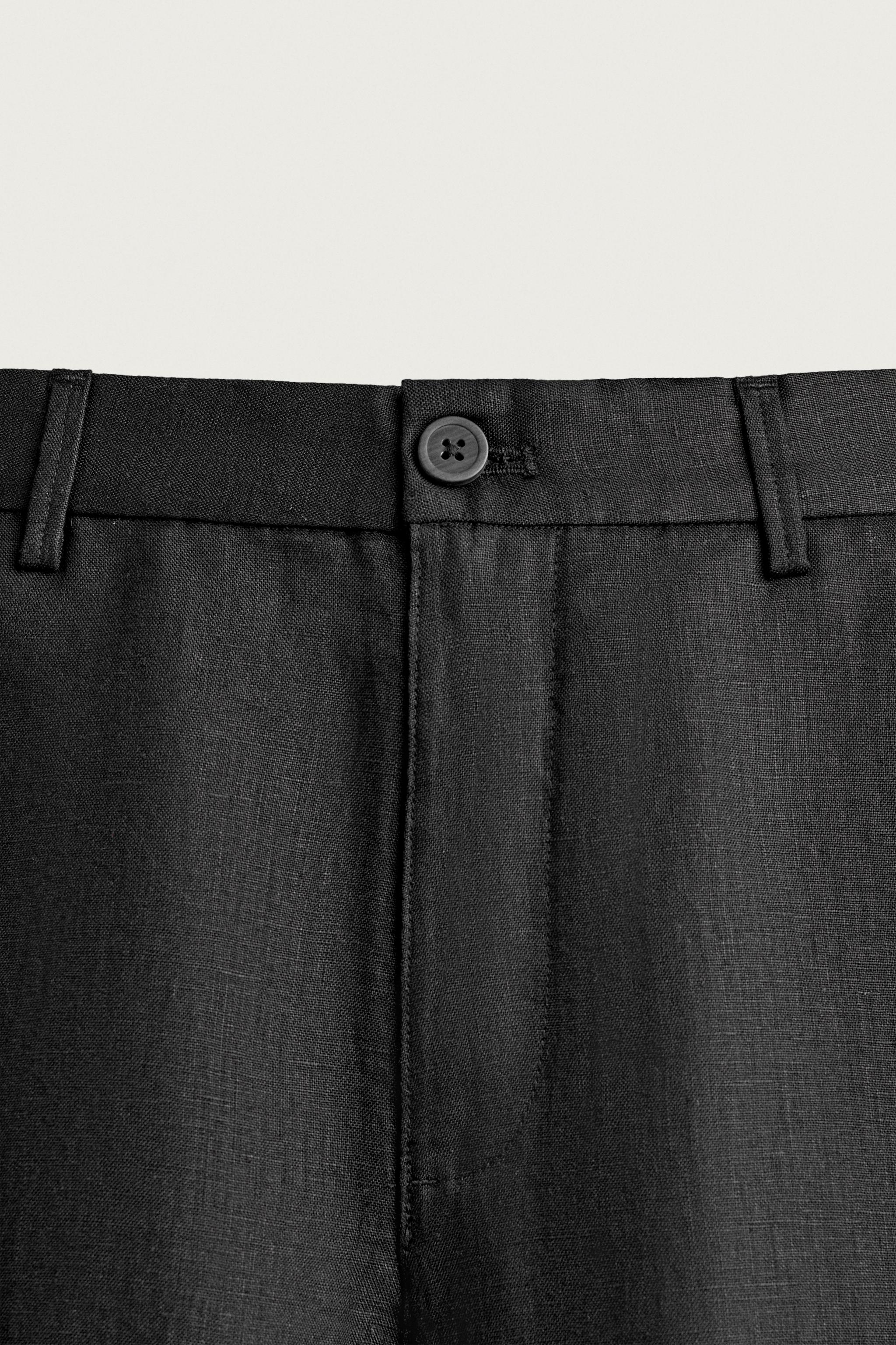 100% LINEN REGULAR FIT SHORTS