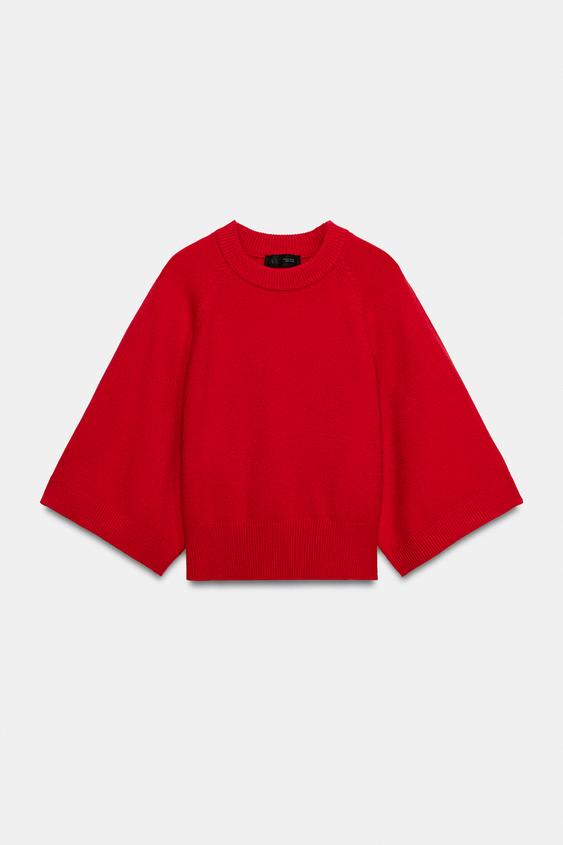 SUÉTER DE TRICÔ MANGA LARGA - Vermelho da Zara - Imagem 0