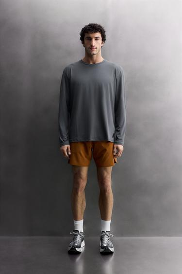 MAGLIETTA TECNICA BASIC A MANICHE LUNGHE - Azzurro / Acciaio di Zara