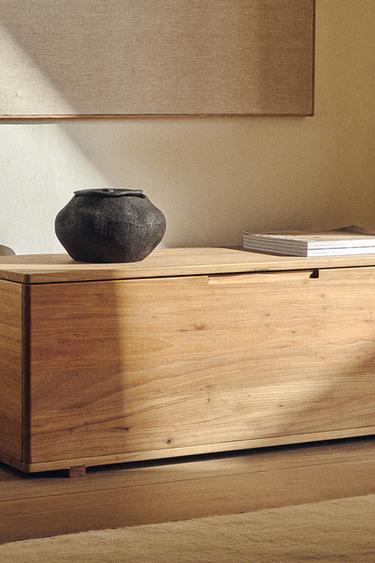 ELM WOOD BENCH WITH STORAGE - Light beige by Zara - Image 6