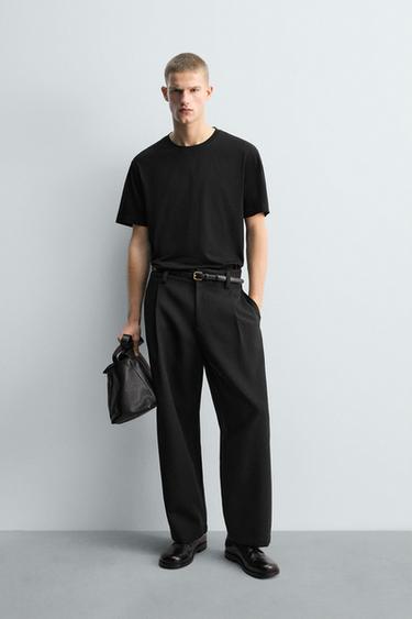 LIMITED EDITION MERCERISED SHORT SLEEVE T-SHIRT - Black by Zara
