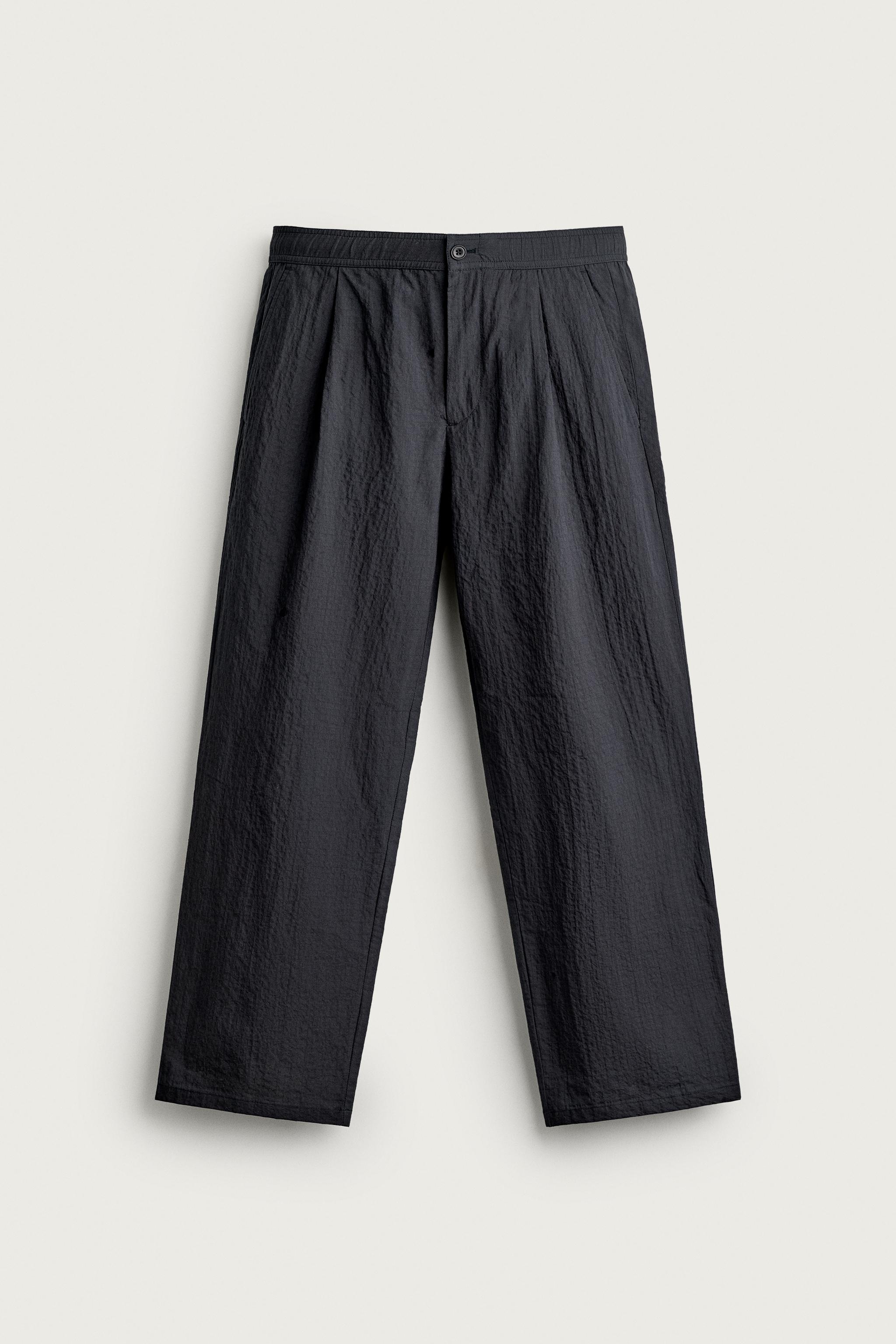 Мужские брюки Zara STRAIGHT FIT SEERSUCKER PANTS — фото 7