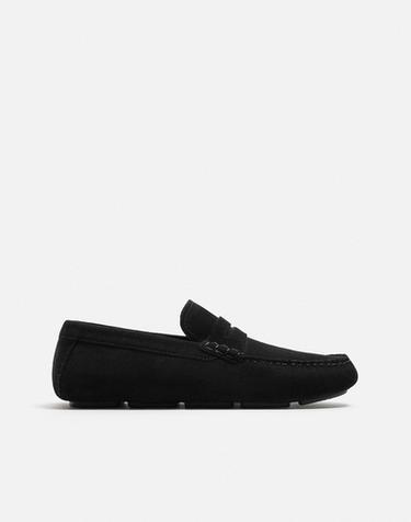 CASUAL LEATHER LOAFERS - Black by Zara