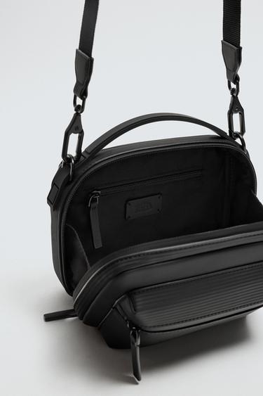 RUBBERISED TEXTURED CROSSBODY BAG - Black by Zara - Image 3
