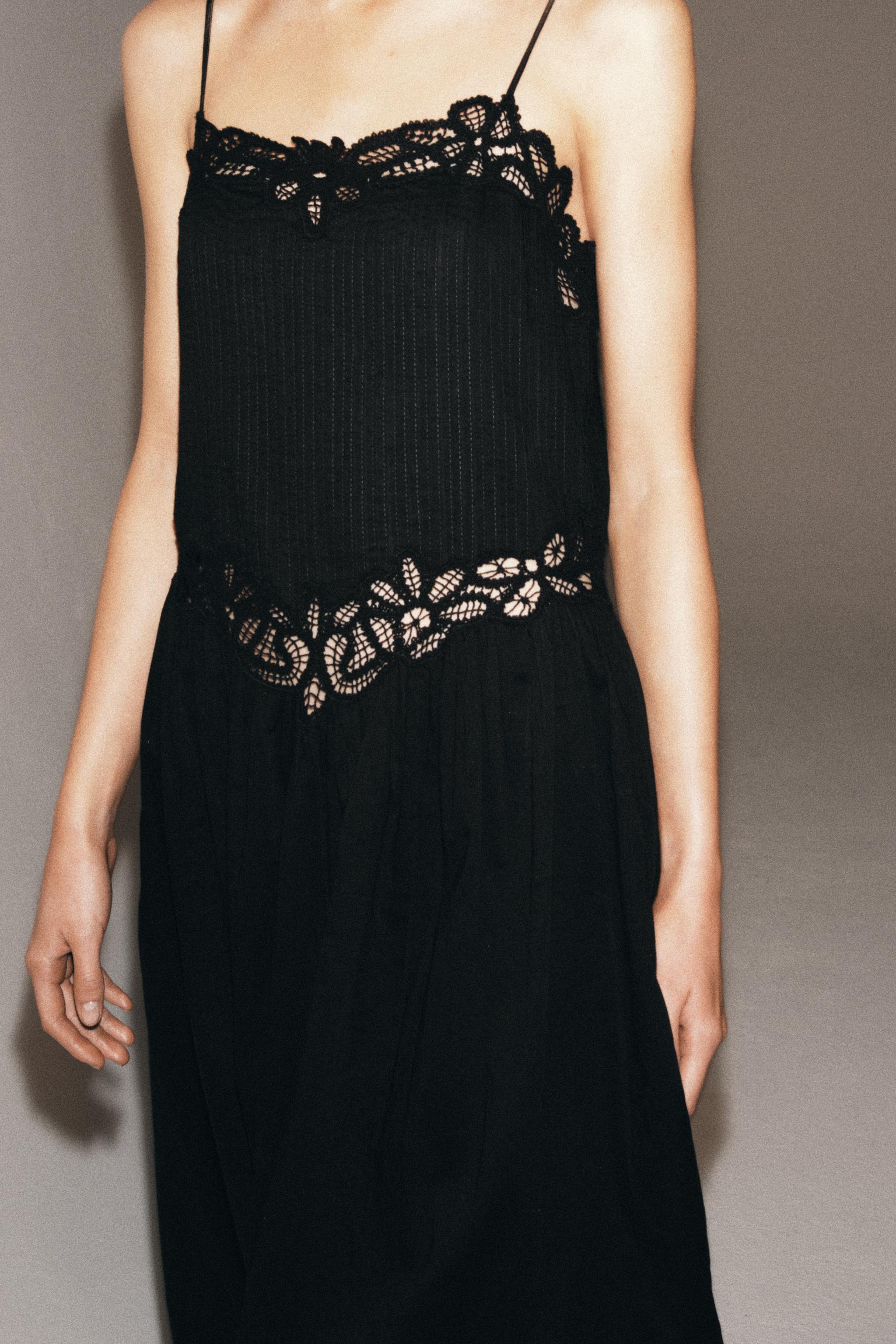 ZW COLLECTION LACE MIDI DRESS - Black | ZARA United States ZW COLLECTION LACE MIDI DRESS - Black | ZARA United States