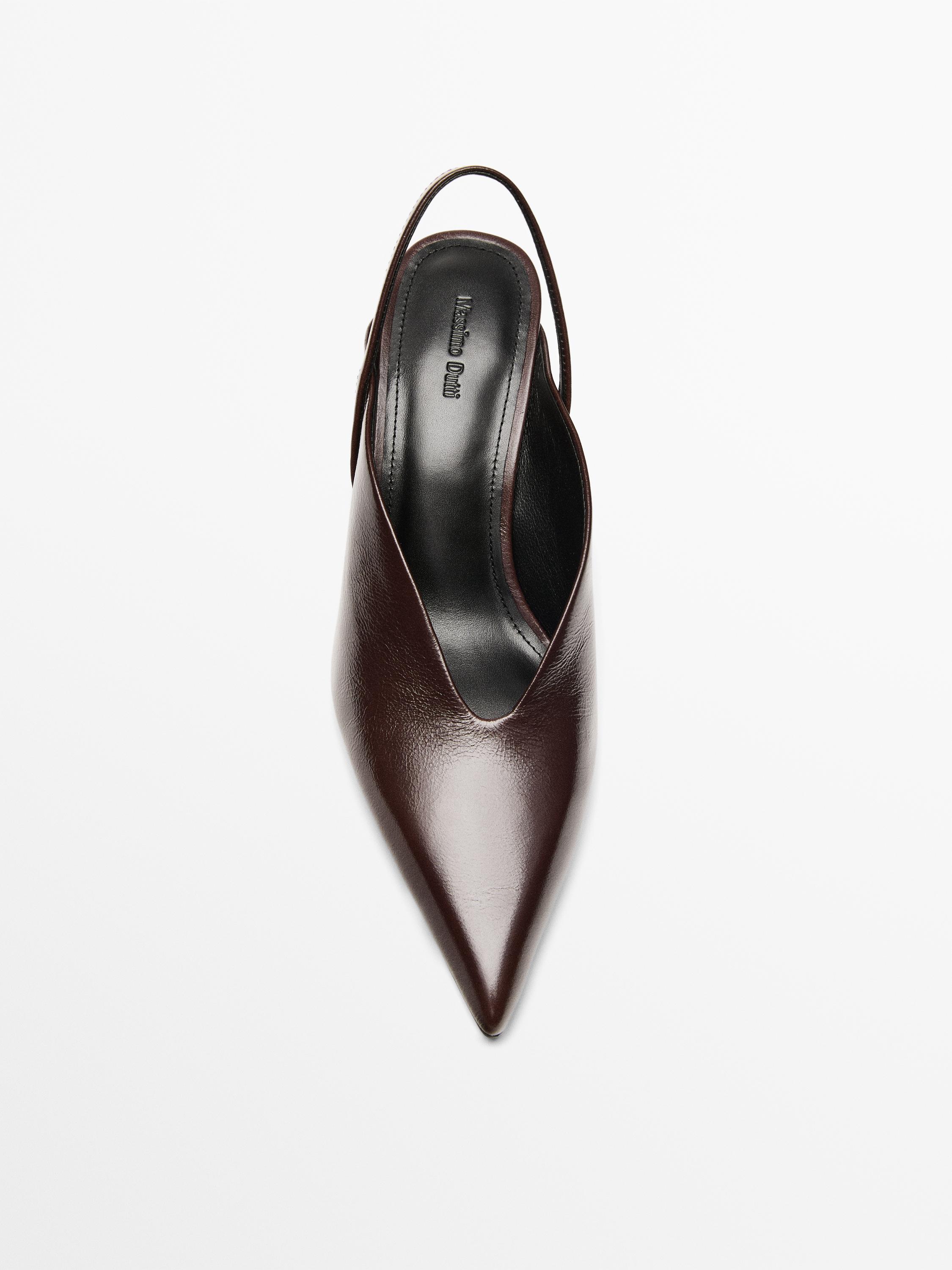 High-heel slingback shoes