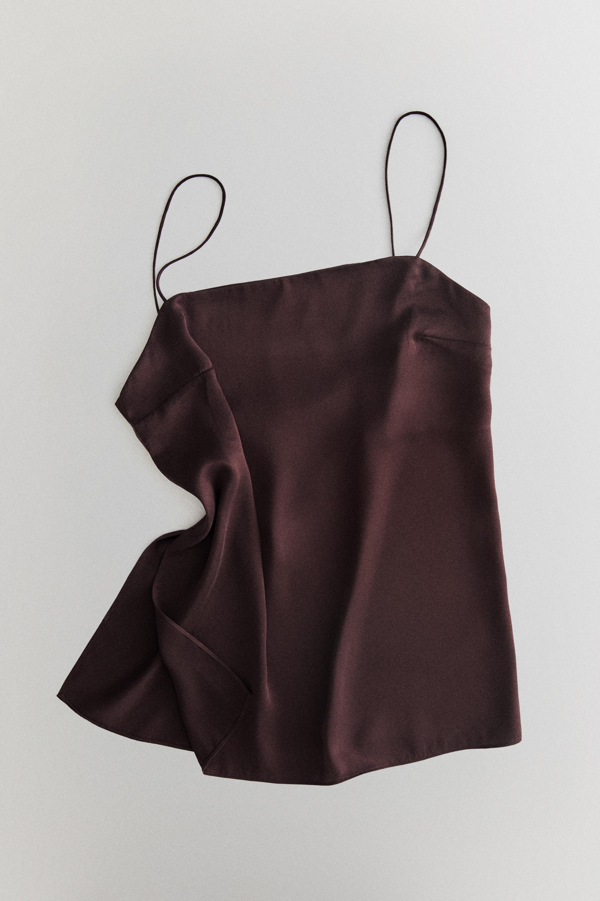 Женские топы Zara MULBERRY SILK STRAPPY TOP — фото 5