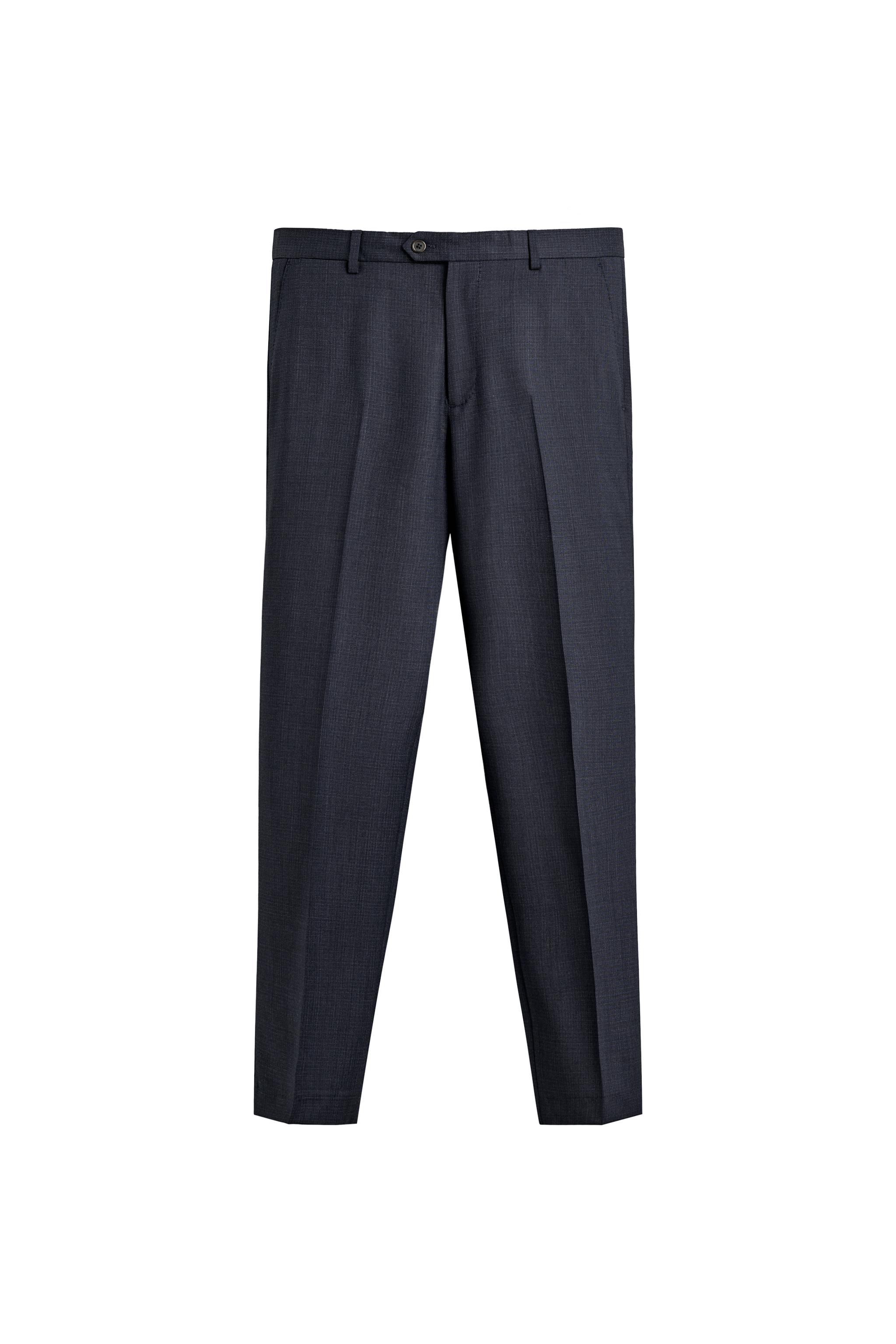PANTALON REGULAR FIT COSTUME STRUCTURÉ 100% LAINE