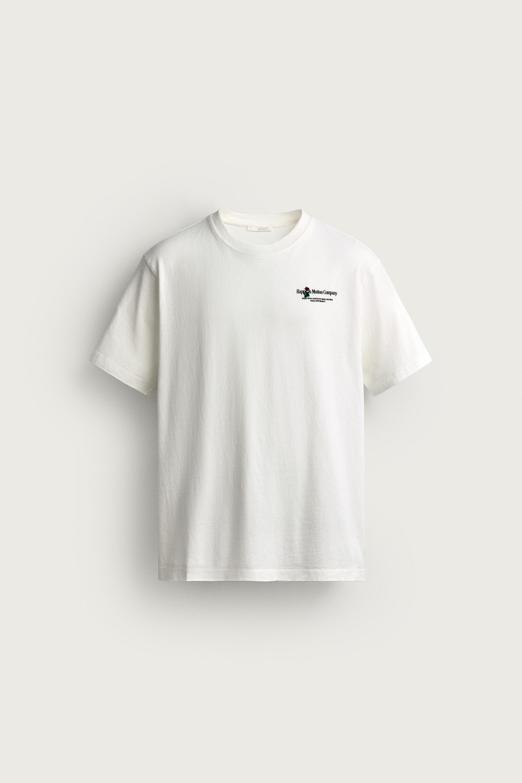 COMBINED PRINT REGULAR FIT T-SHIRT — Oyster-white