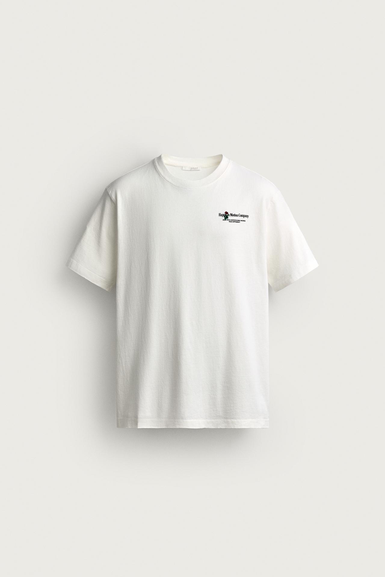 COMBINED PRINT REGULAR FIT T-SHIRT — Oyster-white