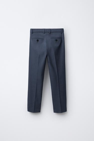 テクスチャー入りスーツパンツミディアムブルーZaraのテクスチャー入りスーツパンツ - ミディアムブルー 