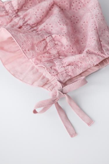 SWISS EMBROIDERED BONNET - Pink by Zara - Image 2