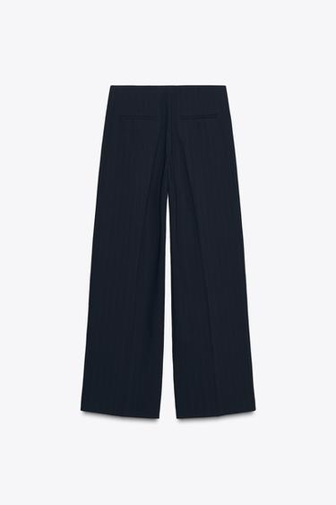 Zara ZW COLLECTION PINSTRIPE PANTS - Navy blue
