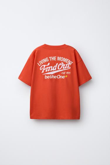 SLOGAN PRINT T-SHIRT - Red by Zara - Image 1