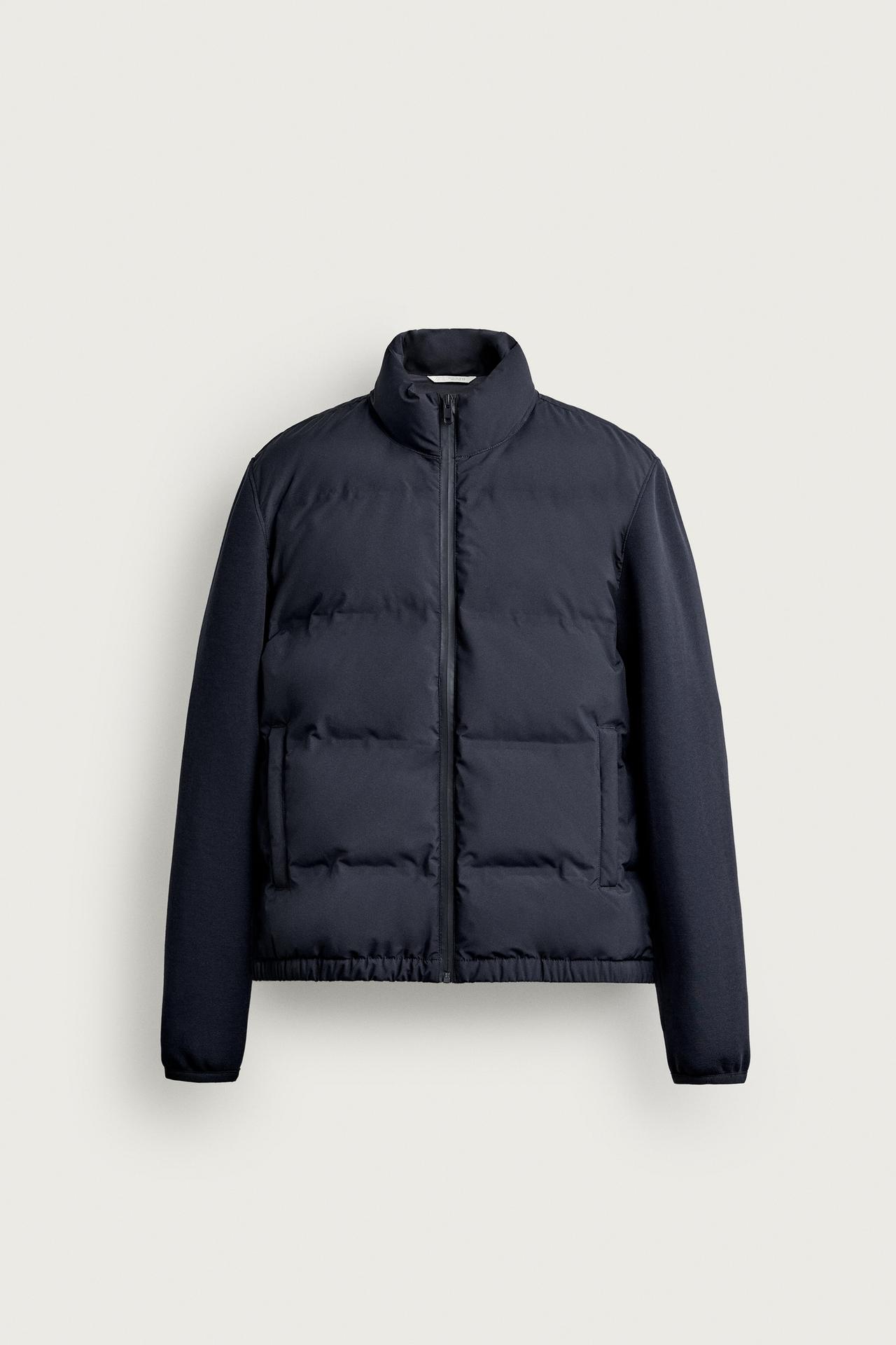 COMBINATION PUFFER JACKET — Navy blue