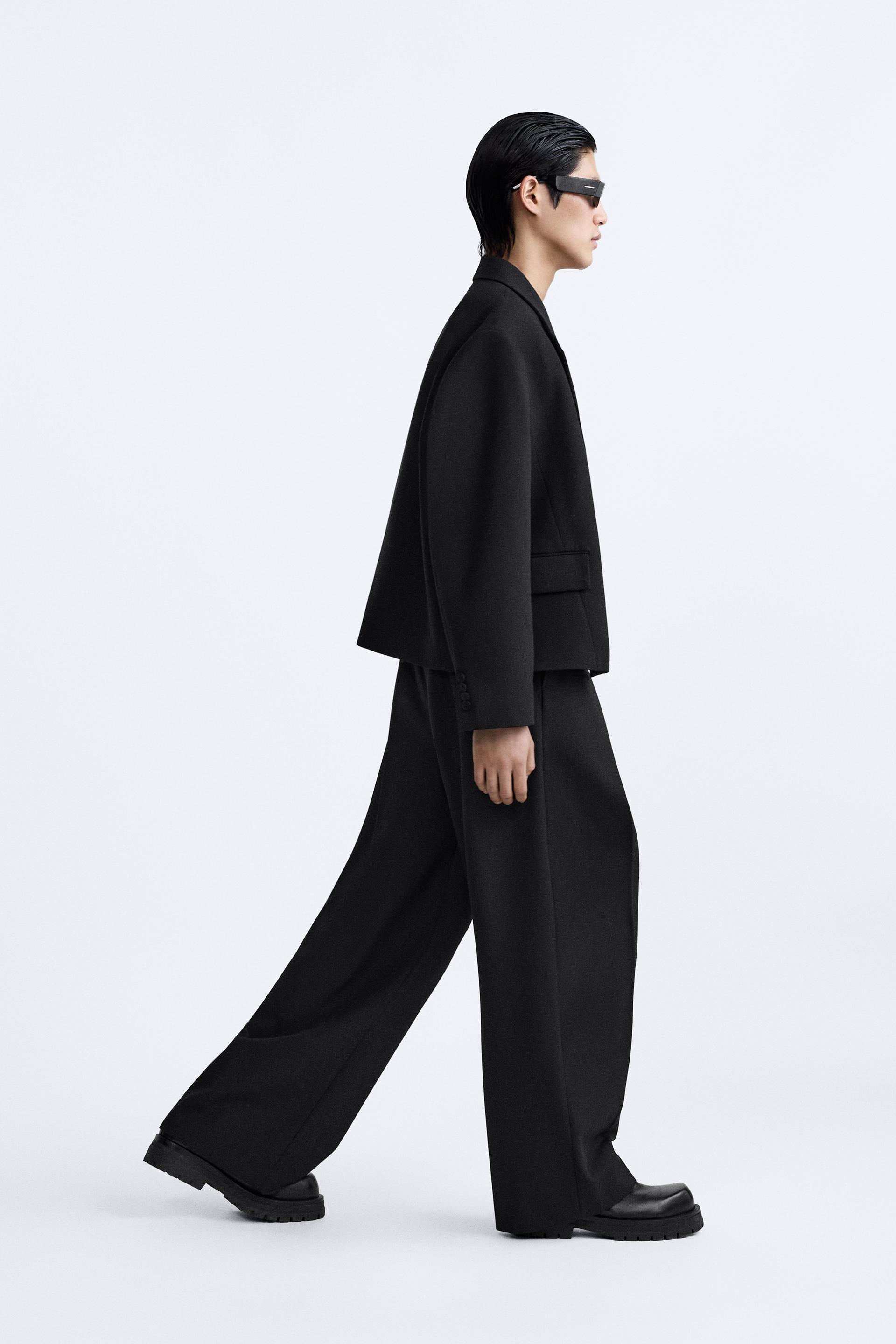 PLEATED WIDE-LEG TROUSERS - LIMITED EDITION - Black