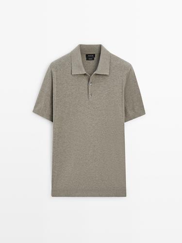 Polo punto algodón - Beige / Verde de Zara