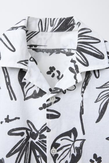 PALM TREE PRINT SHIRT - Ecru by Zara - Image 2