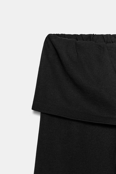 PANTALON EN COTON ÉPAIS AVEC CEINTURE LARGE - Noir de Zara - Image 5