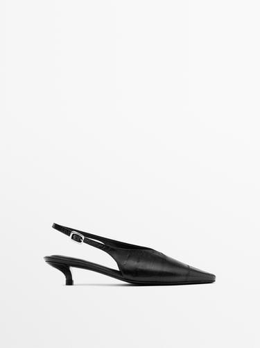 Zara High-heel slingback shoes - Black