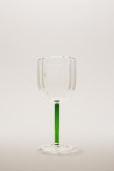 컬러 스템 보로실리케이트 잔 - Zara 초록