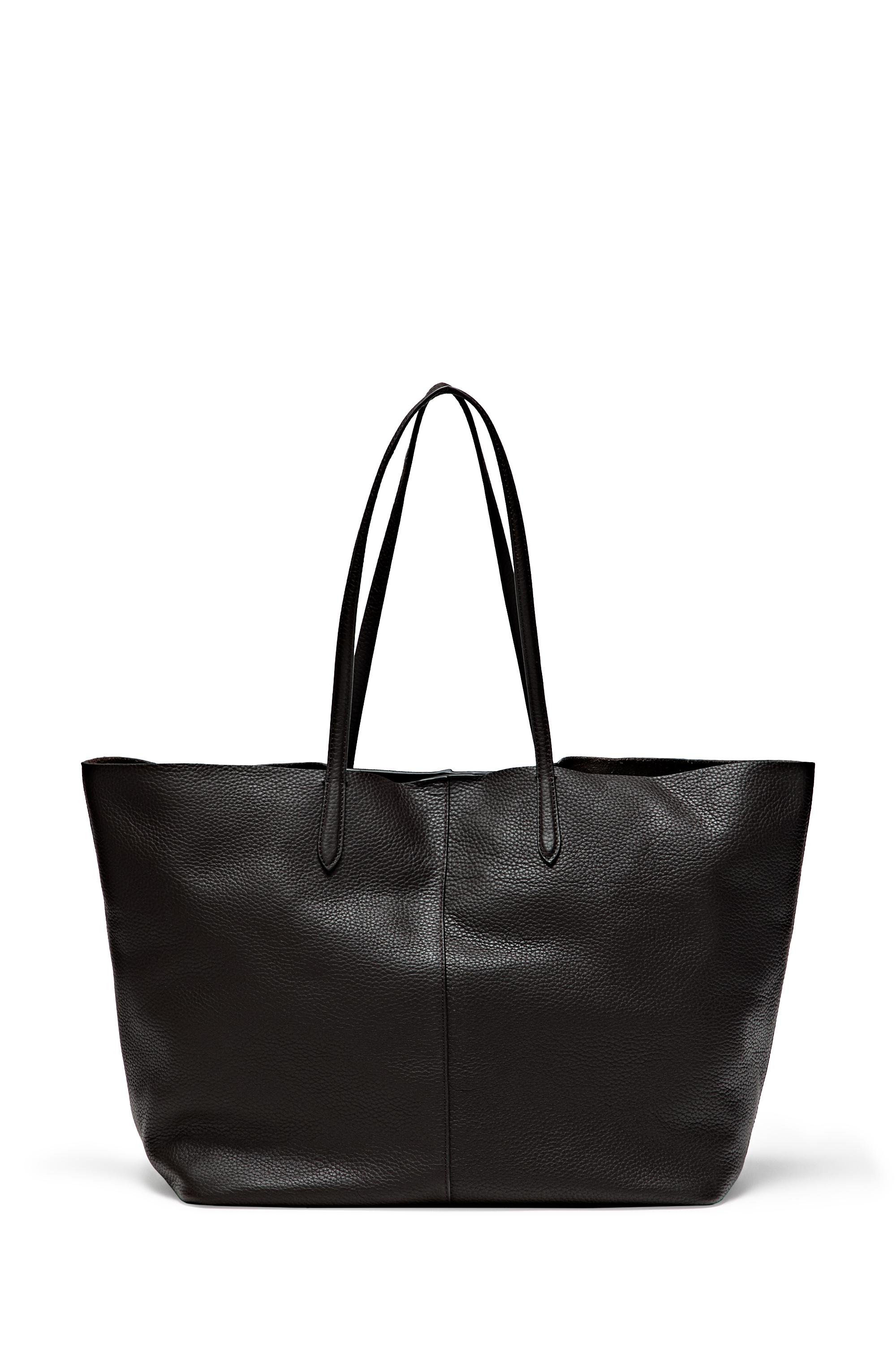 Large Nappa leather tote bag - Brown | ZARA United States