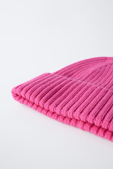BONNET EN MAILLE UNIE - Rose de Zara - Image 2
