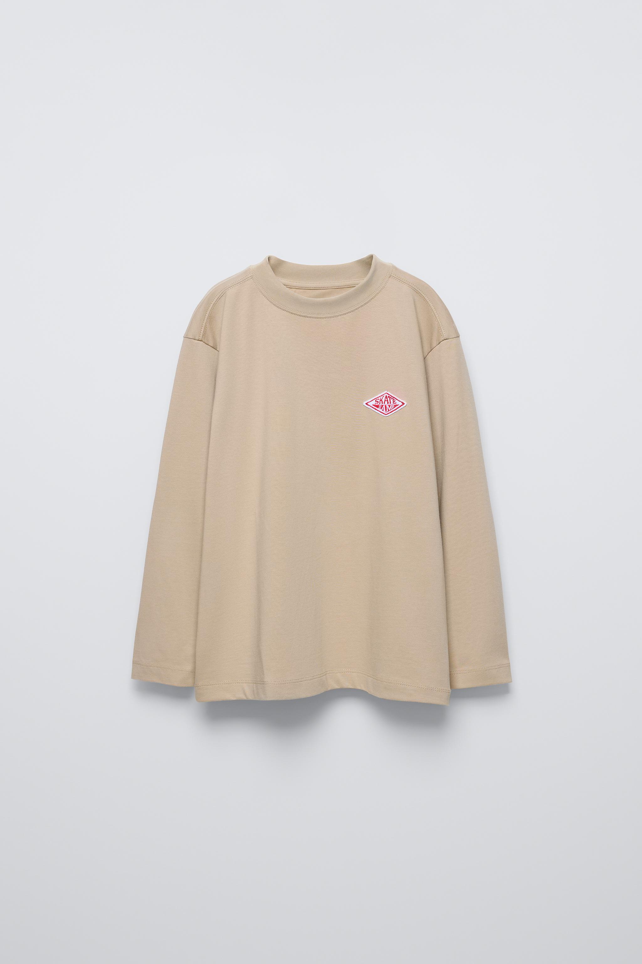 PATCH T-SHIRT - Brown | ZARA Australia