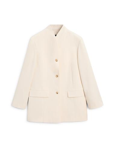 Blazer satiné à col montant - Écru de Zara