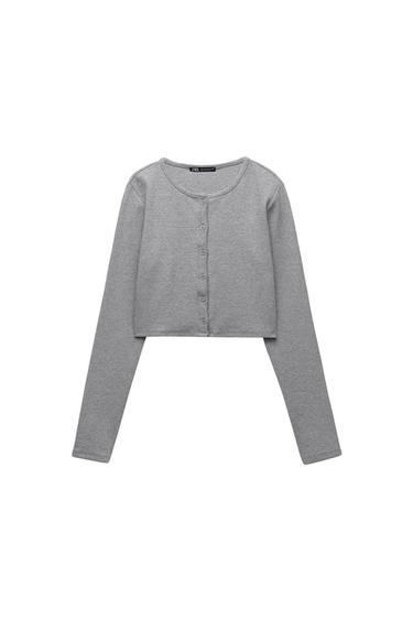 RIBBED CARDIGAN WITH BUTTONS