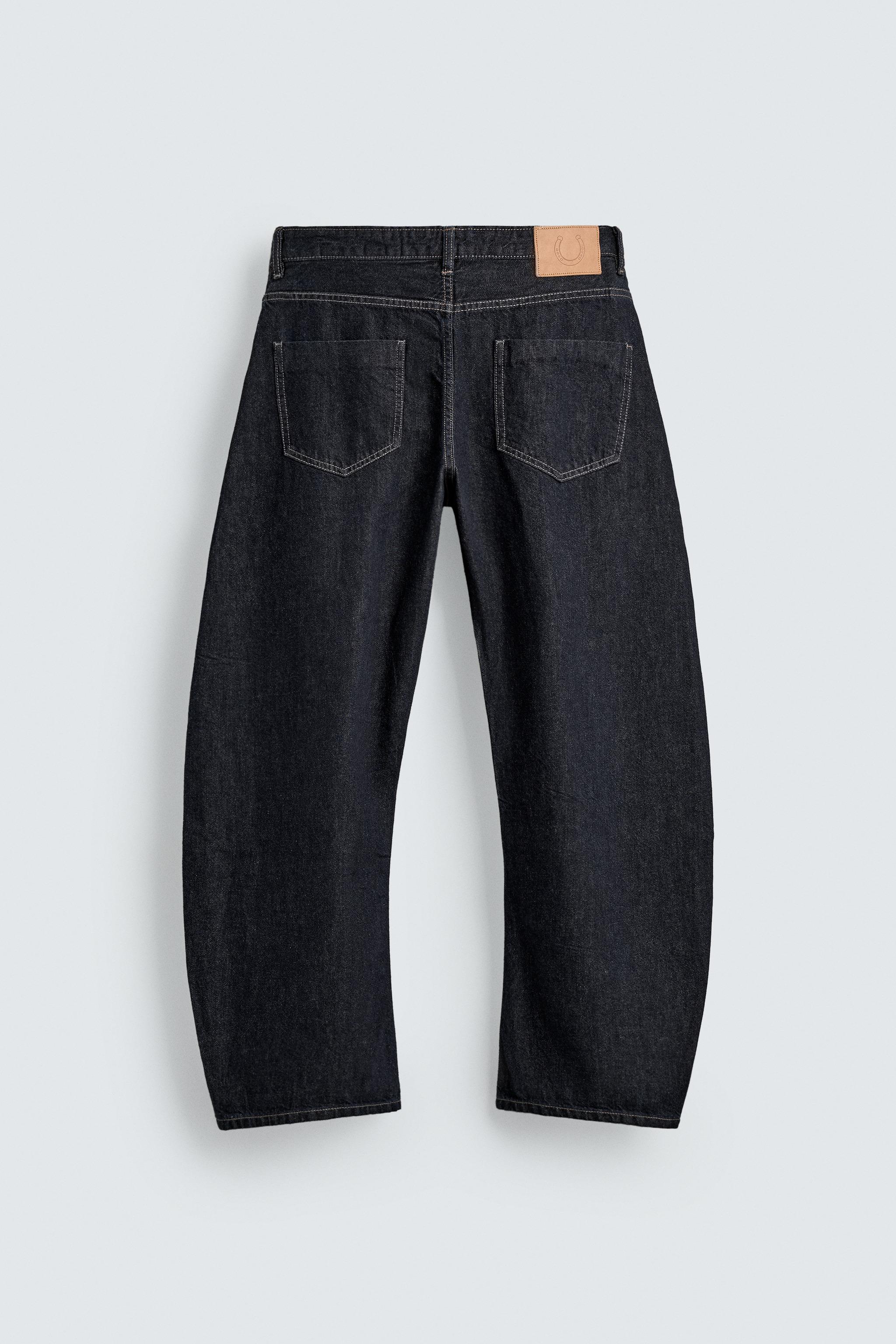 リラックスバレルフィットデニムパンツ - インディゴブルー | ZARA 
