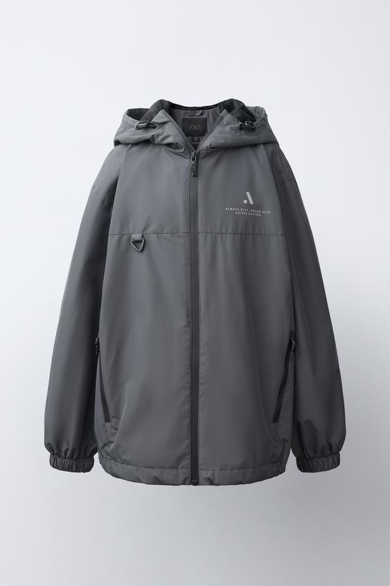 WATER REPELLENT ЖЕҢІЛ КҮРТКЕ - Антрацит сұр Zara компаниясынан - Сурет 0