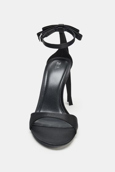 BOW ANKLE STRAP SANDALS - Black by Zara - Image 6