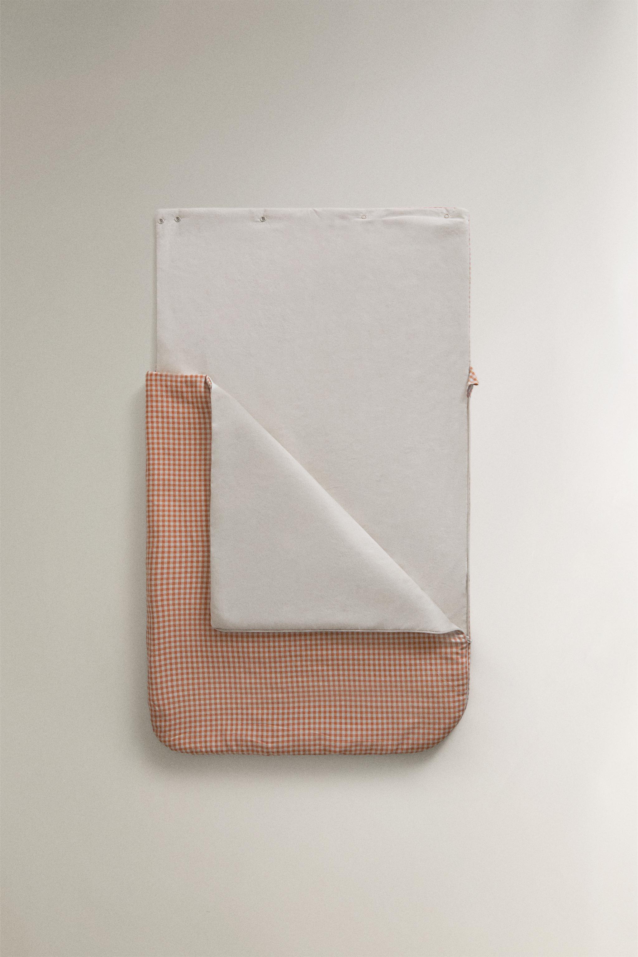 Zara GINGHAM COTTON CARRYCOT BABY WRAP — фото 4