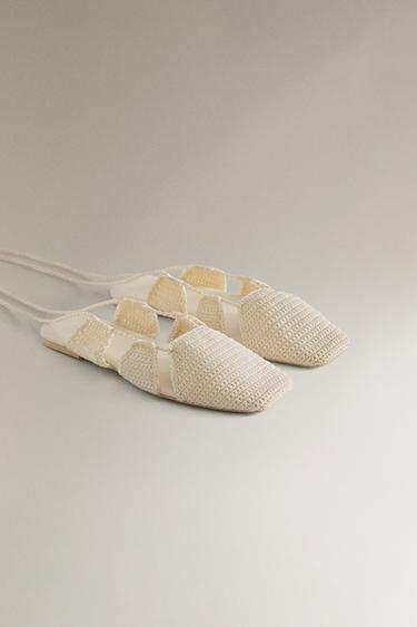CROCHET SANDALS WITH ANKLE STRAPS - White by Zara - Image 2