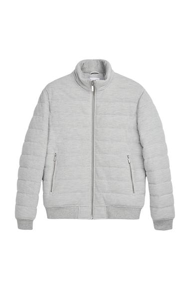 TEXTURED WEAVE QUILTED JACKET