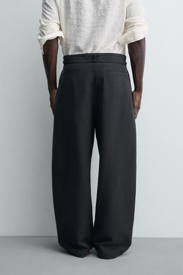 BALLOON FIT TROUSERS WITH PLEATS AND BELT - Black by Zara - Image 2