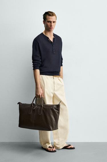 ΔΕΡΜΑΤΙΝΗ ΤΣΑΝΤΑ SHOPPER - Καφέ του Zara - Εικόνα 0