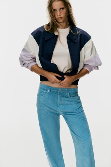 CORDUROY BOYFRIEND PANTS — Light blue 2